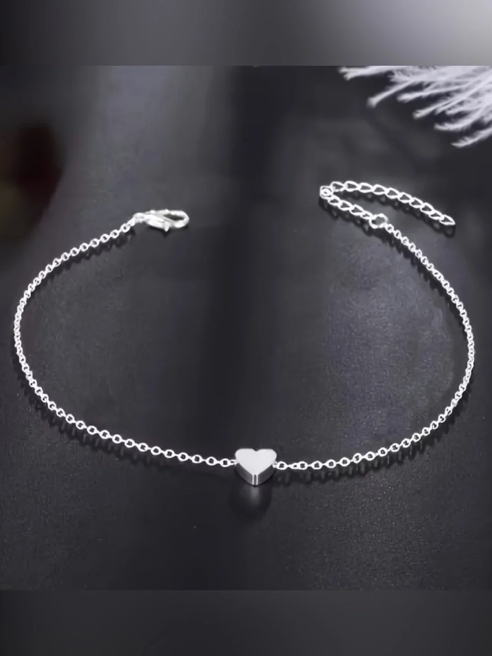 Silver Heart Chain Bracelet